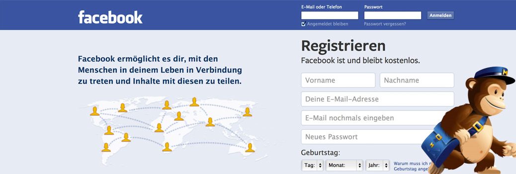 Wie man die Newsletter-Anmeldung von MailChimp in eine Facebook-Landing-Page integriert