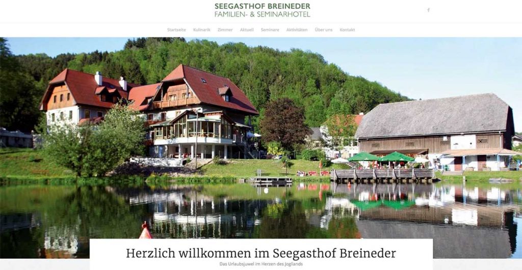 Startseite Seegasthof Breineder - neue Website