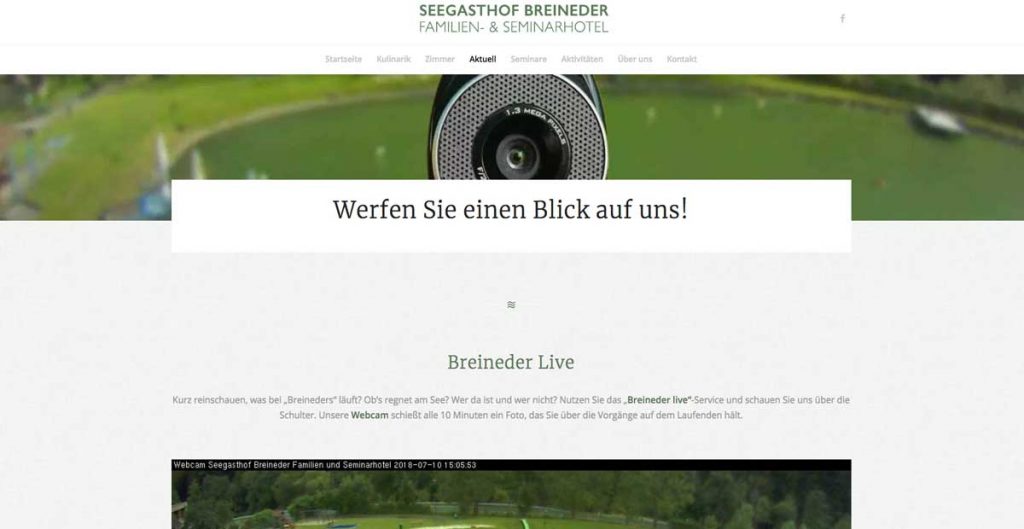 Webcam Seegasthof Breineder - neue Website